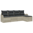 Tuinset poly rattan lichtgrijs 4 personen