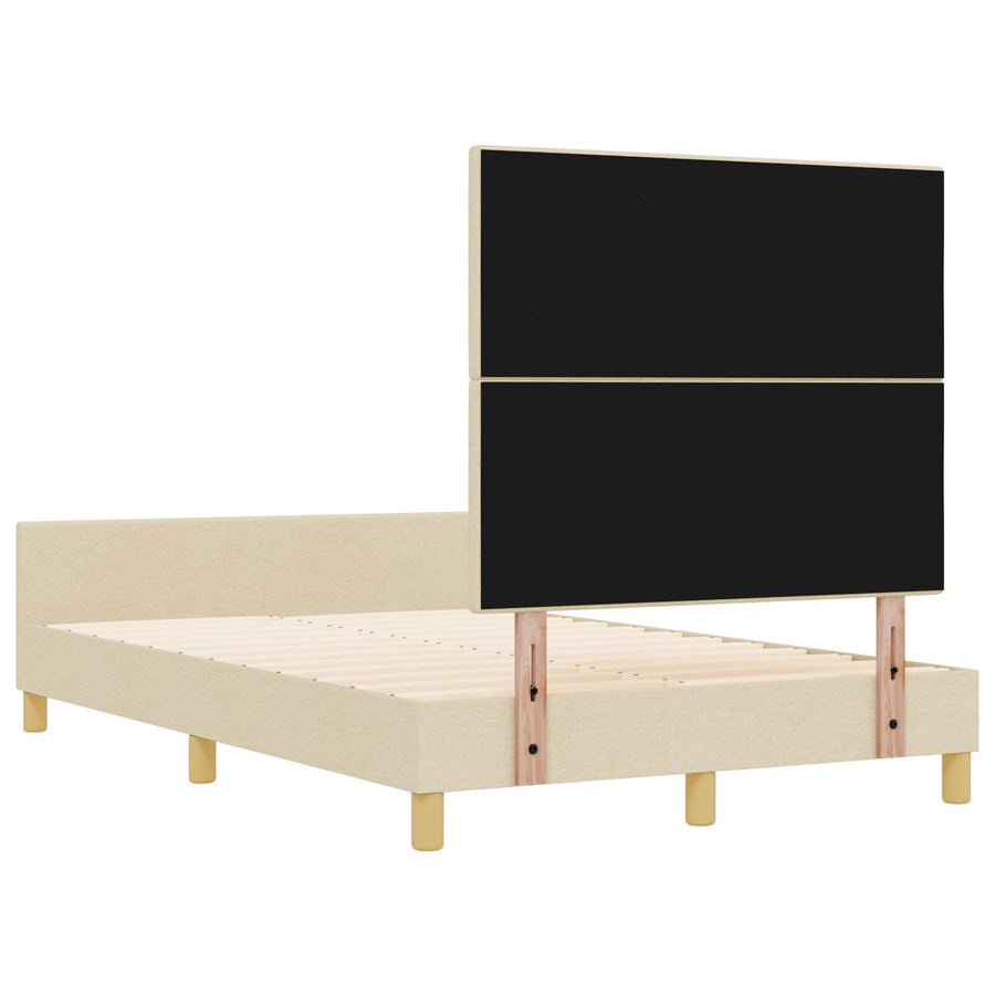 Bedframe In Crème, 120X190 Cm, Gemaakt Van Stof Crème