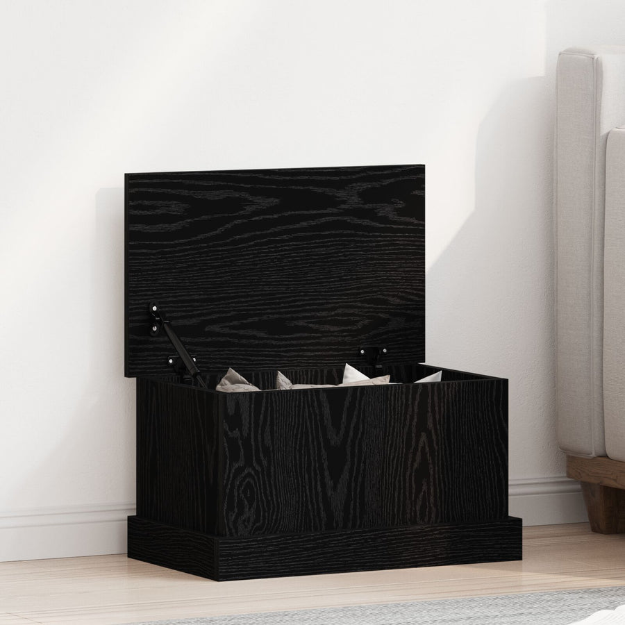 Opbergdoos Zwart Eiken 50X30X28 Cm Samengesteld Hout