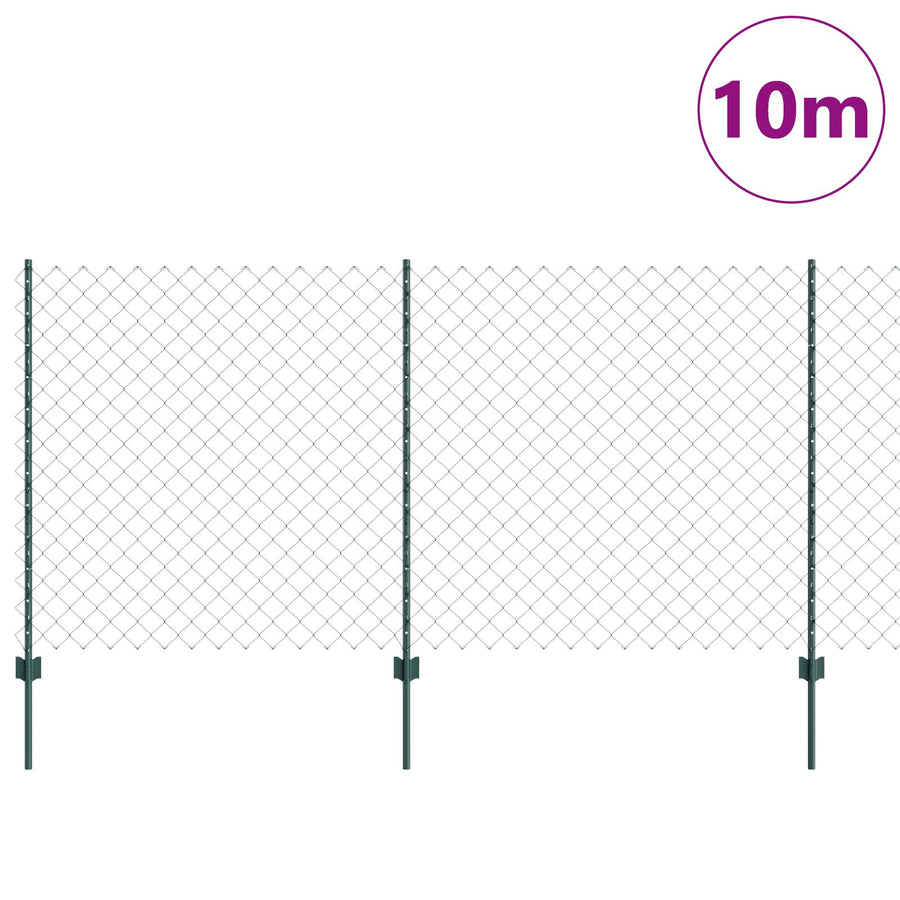 Kettinglinkhek Met 10 U-Posts Groen 1.2X10 M Staal