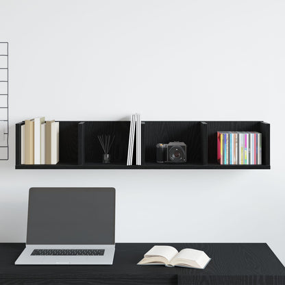 Cd Wandplank 100X18X18 Cm Geengineerd Hout Zwart eiken