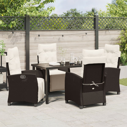 5-Delige Tuin Eetset Bruin Poly Rattan