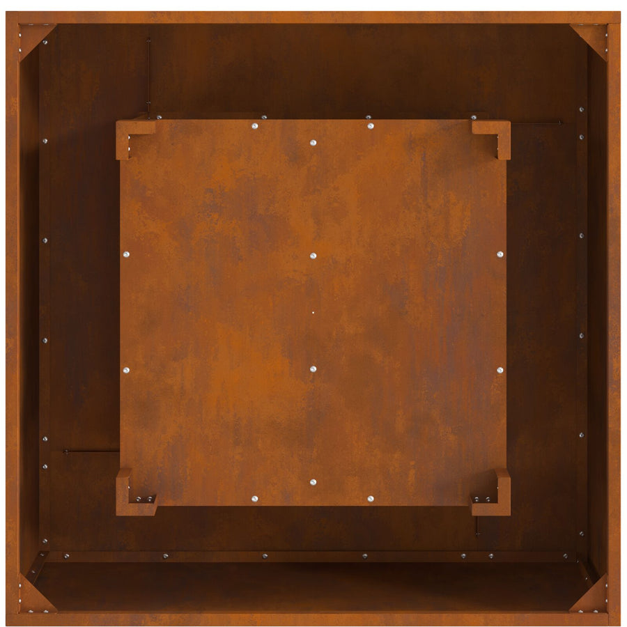 Vuurkorf Vierkant Weervast Staal 80 x 80 x 40 cm Roestbestendig staal/Bruin