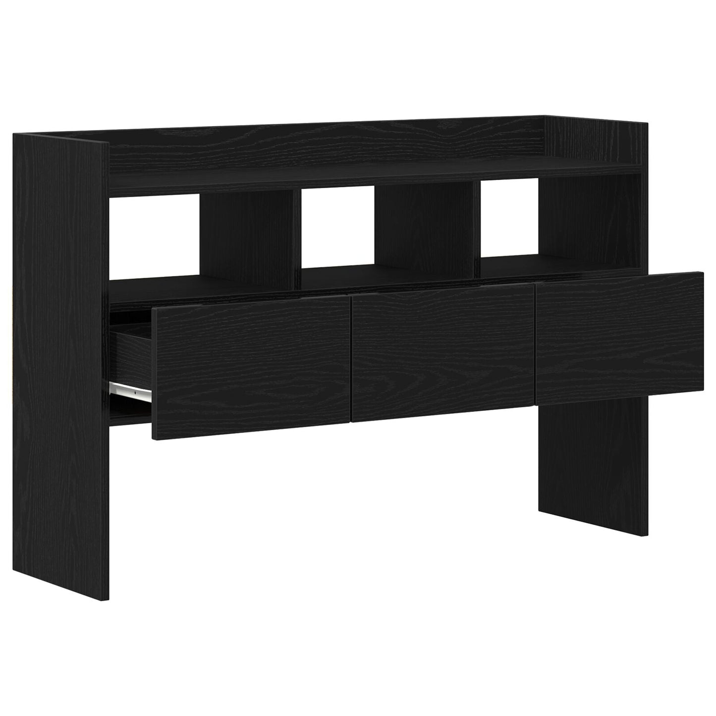 Zwarte Eik Sidetable 105X30X70 Cm Geengineerd Hout
