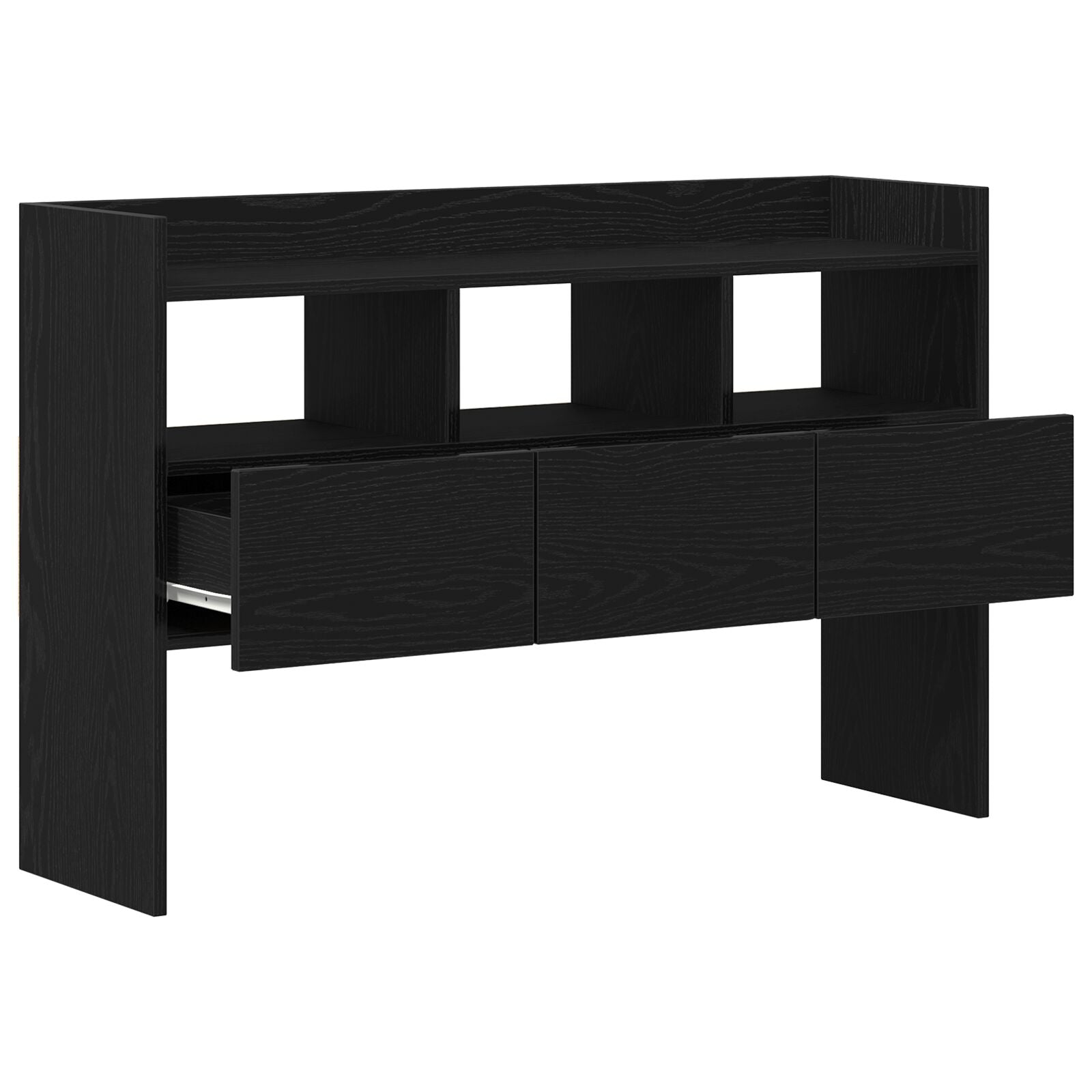 Zwarte Eik Sidetable 105X30X70 Cm Geengineerd Hout