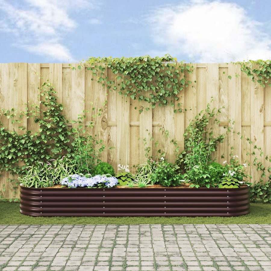 Tuin Verhoogd Bed Gegalvaniseerd Staal 320 x 80 x 44 cm Bruin