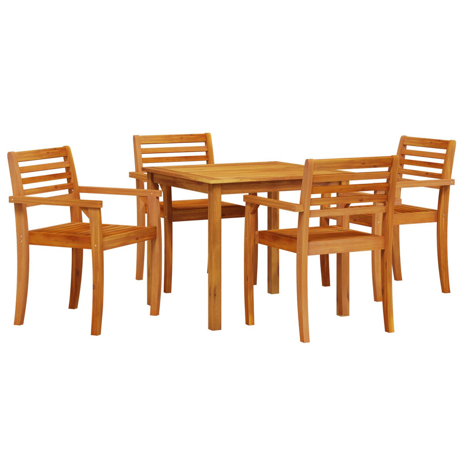 5-Delige Tuin Eetset Van Massief Acaciahout 4-Persoons 85 cm tafel lengte