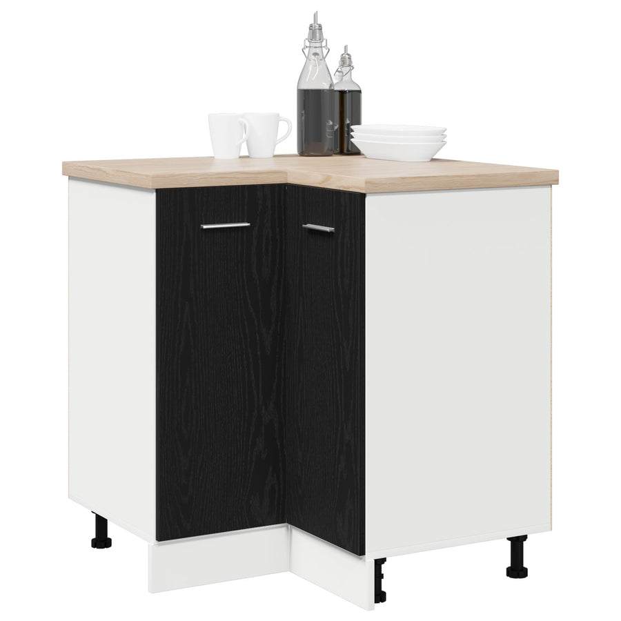 Zwarte Eiken Hoek Onderkast - 75.5X75.5X81.5 Cm