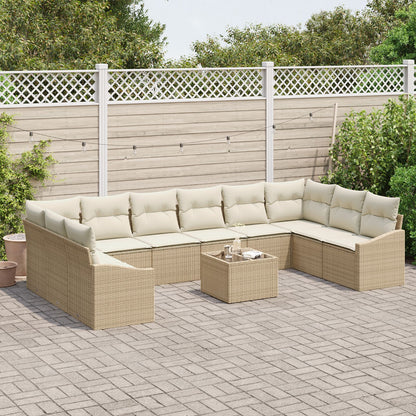 Tuin Sofa Set Set Van 11 Beige Synthetisch Rattan Buitensofa