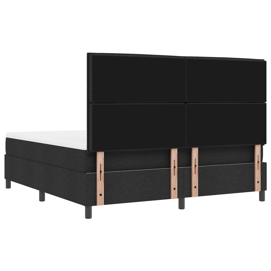 Boxspring Bed Met Matras & Bank Stof Zwart 180 x 200 cm Lijnen ontwerp