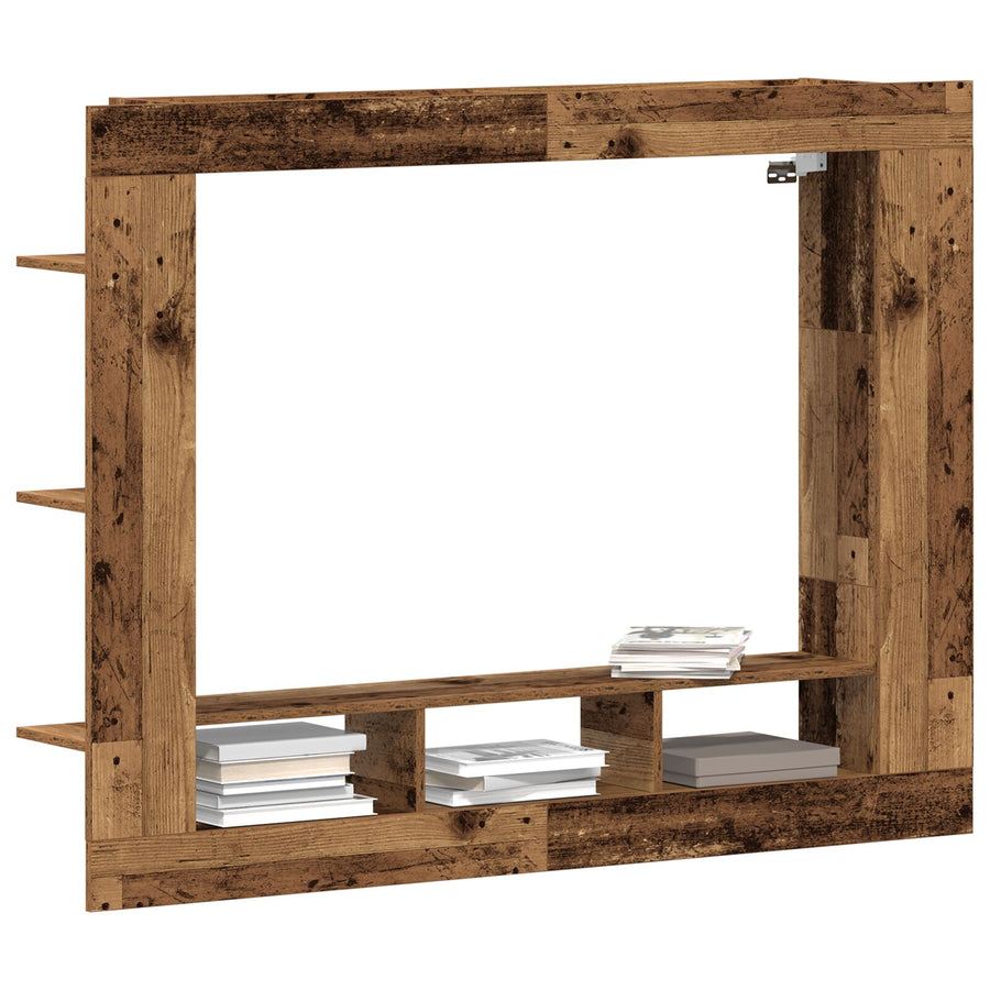 Tv Kast Muurbevestigd 152X22X113 Cm Oud Hout