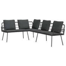 L-Vormige Bank 231X173X78 Cm Poly Rattan Zwart en donkergrijs