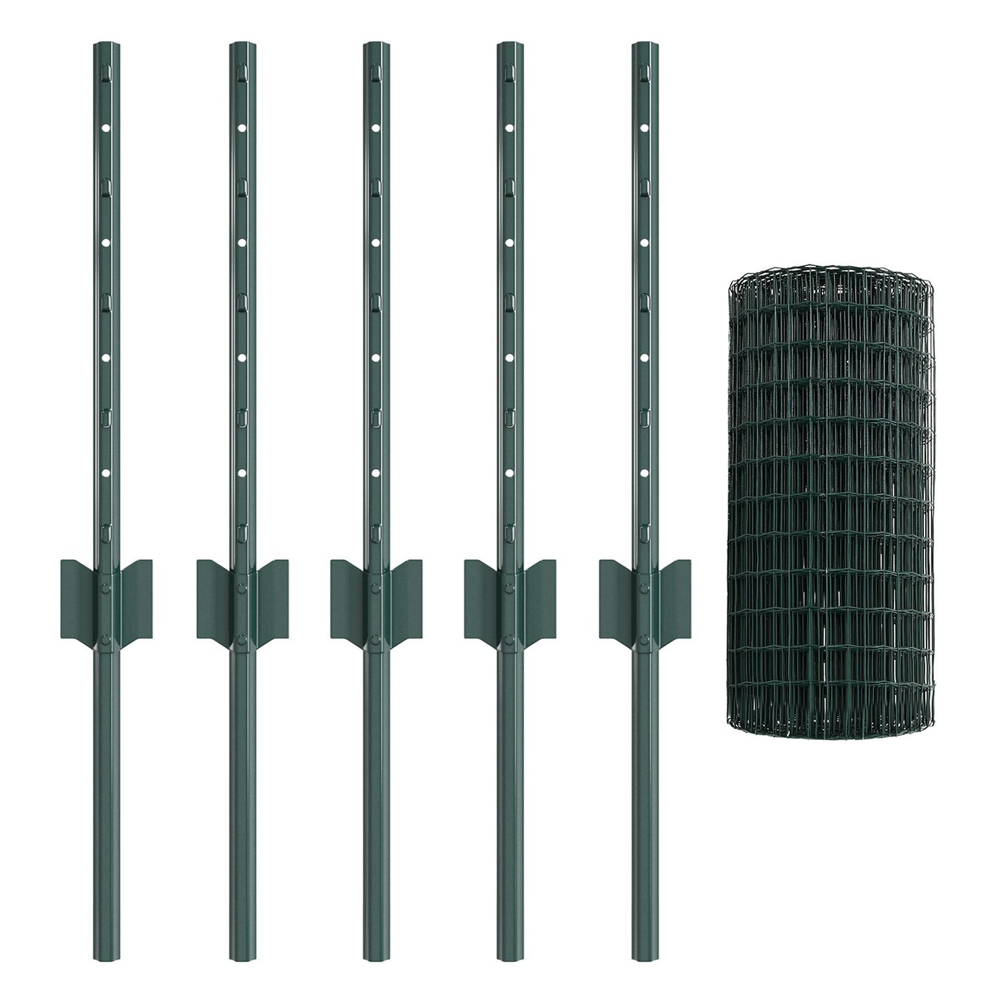Euro Hek Met 5 U-Palen Groen 0.4X10 M Staal
