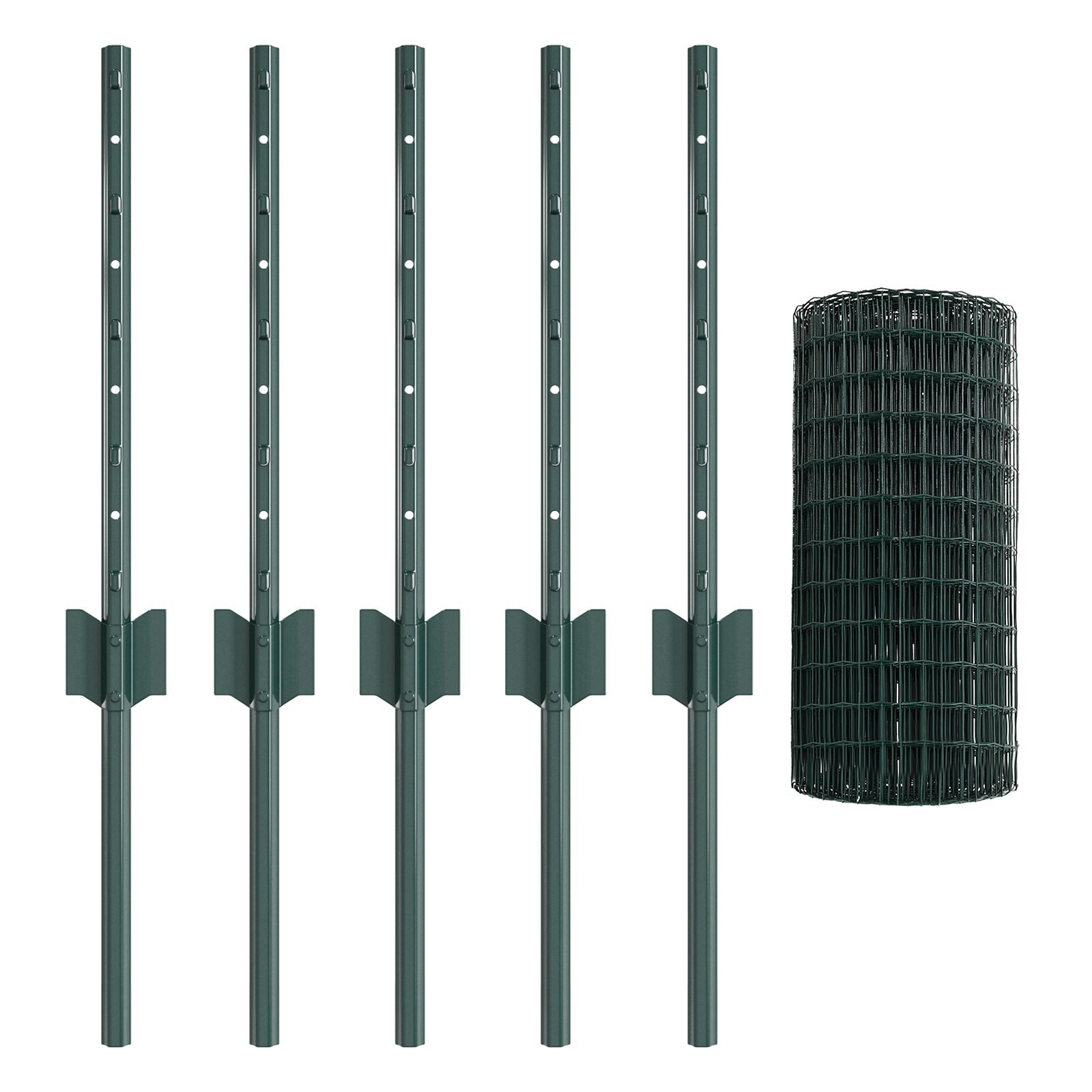 Euro Hek Met 5 U-Palen Groen 0.4X10 M Staal