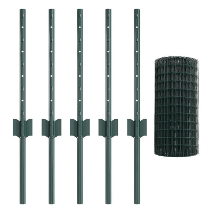 Euro Hek Met 5 U-Palen Groen 0.4X10 M Staal