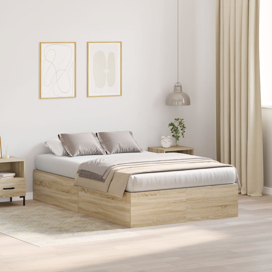 Opbergbedframe Sonoma Eik Sonoma Eiken 120 x 190 cm