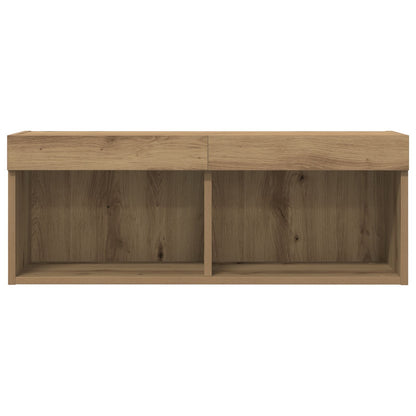 Tv Wandkasten Met Led Verlichting 2 Stuks Artisan Eiken