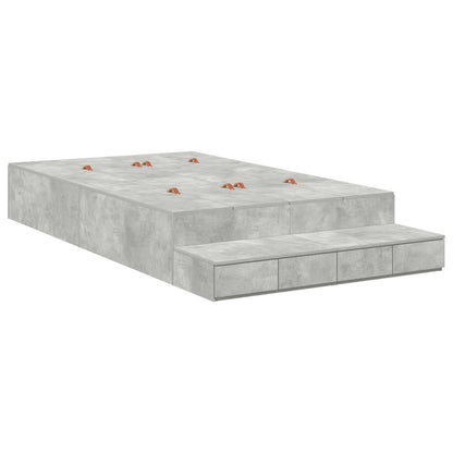 Opbergbedframe Beton Grijs 120X200 Cm Artisanaal Eiken
