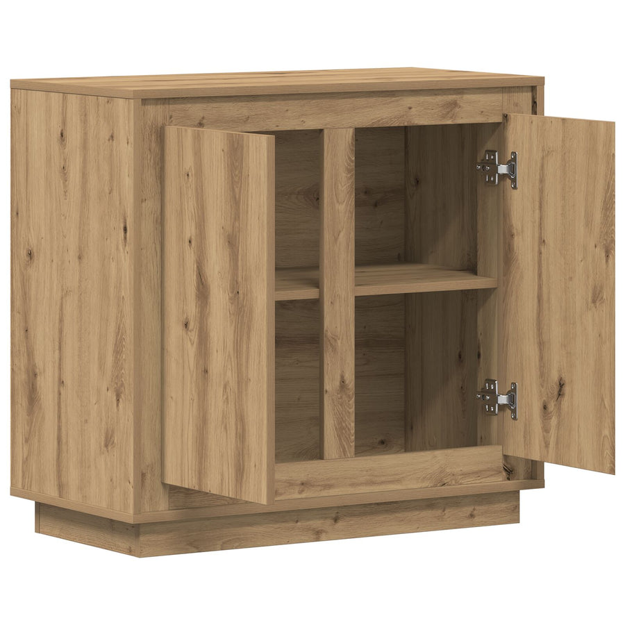 Dressoir Artisan Eiken 80X34X75 Cm Bewerkte Hout