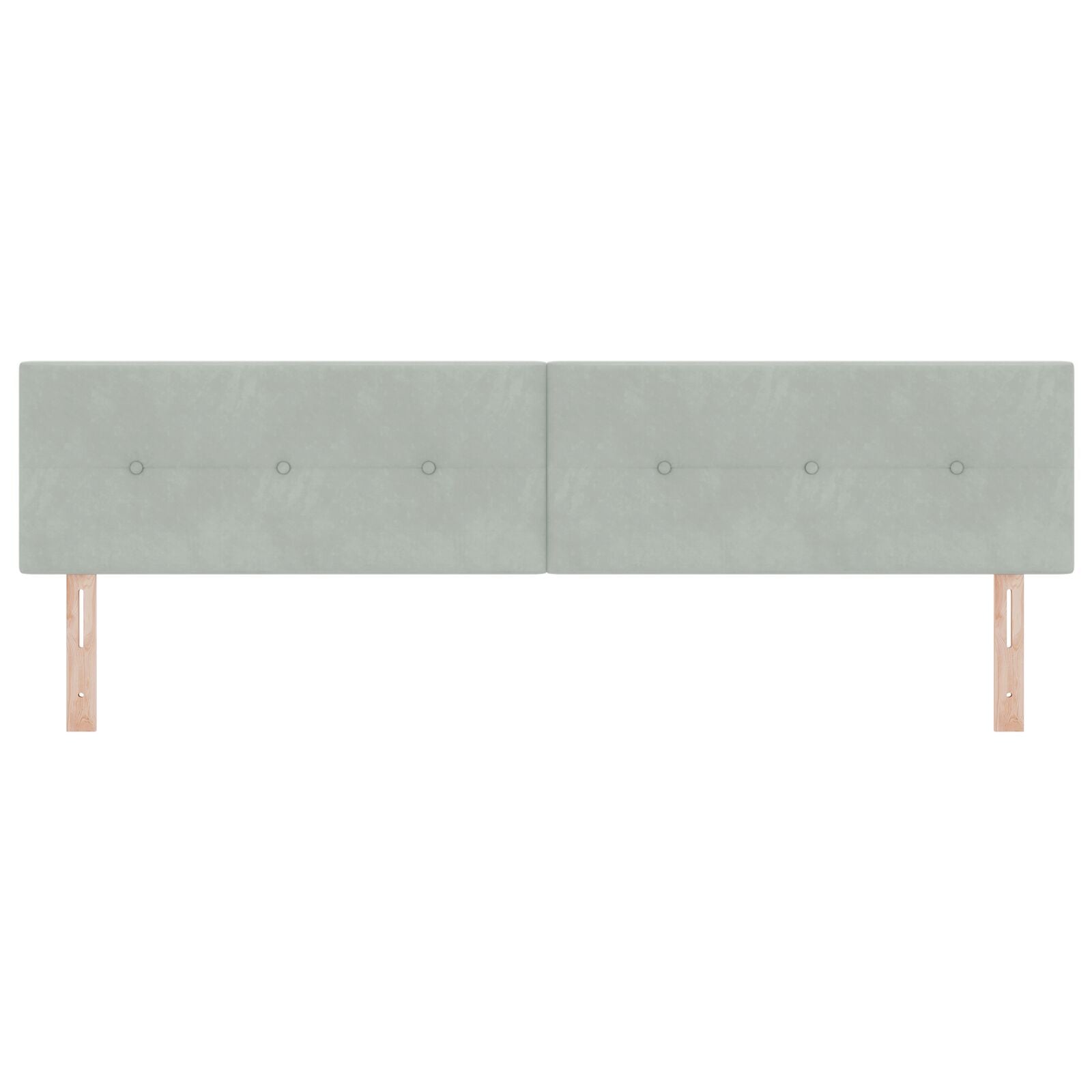 Hoofdeinde Knoop Tufted Velours Lichtgrijs 200 cm Laag hoofdbord
