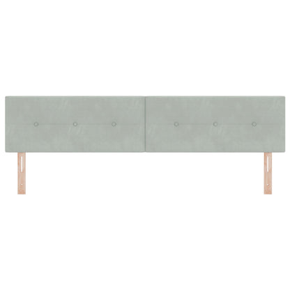 Hoofdeinde Knoop Tufted Velours Lichtgrijs 200 cm Laag hoofdbord
