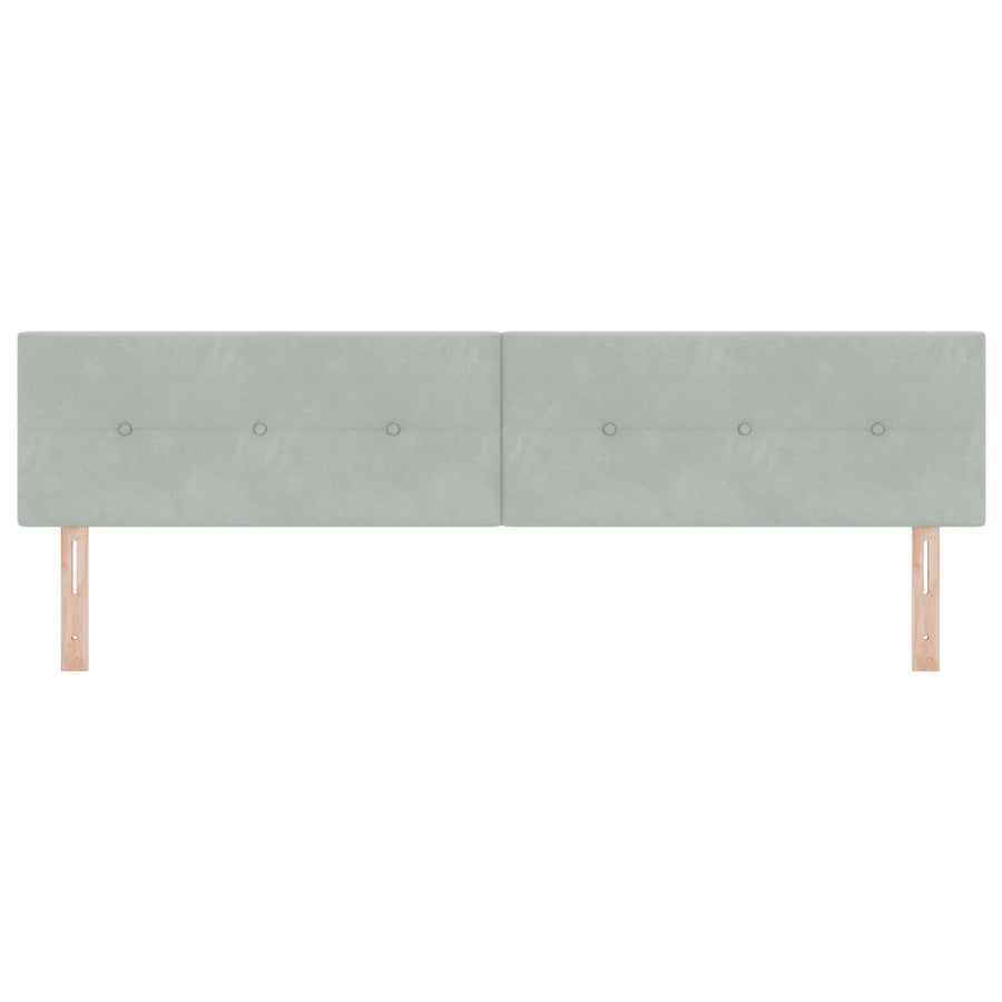 Hoofdeinde Knoop Tufted Velours Lichtgrijs 200 cm Laag hoofdbord