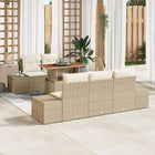 Loungeset poly rotan 6-delig beige