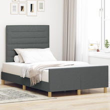 Bedframe Donkergrijs 120X200 Cm Stof Crème