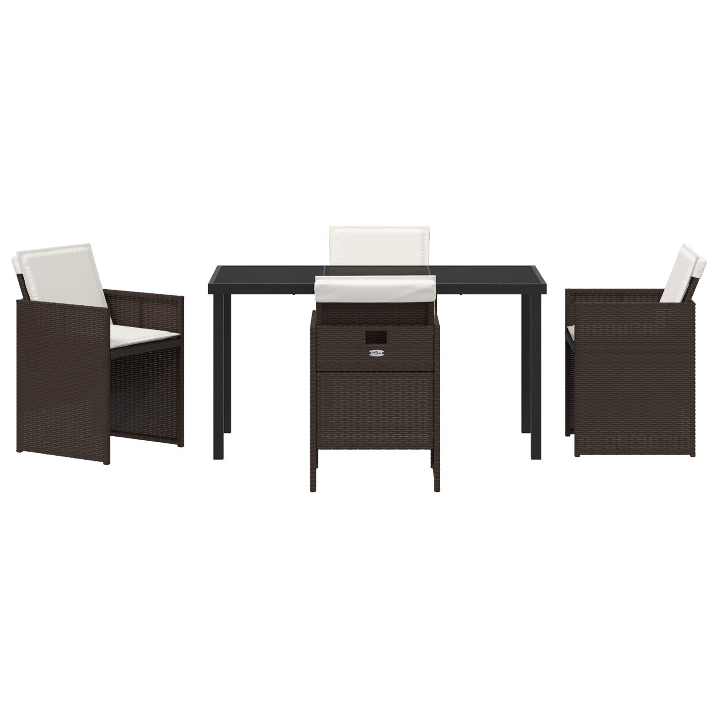 5 Delige Tuinset Met Kussens Bruine Poly Rattan
