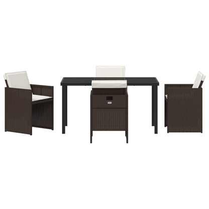 5 Delige Tuinset Met Kussens Bruine Poly Rattan