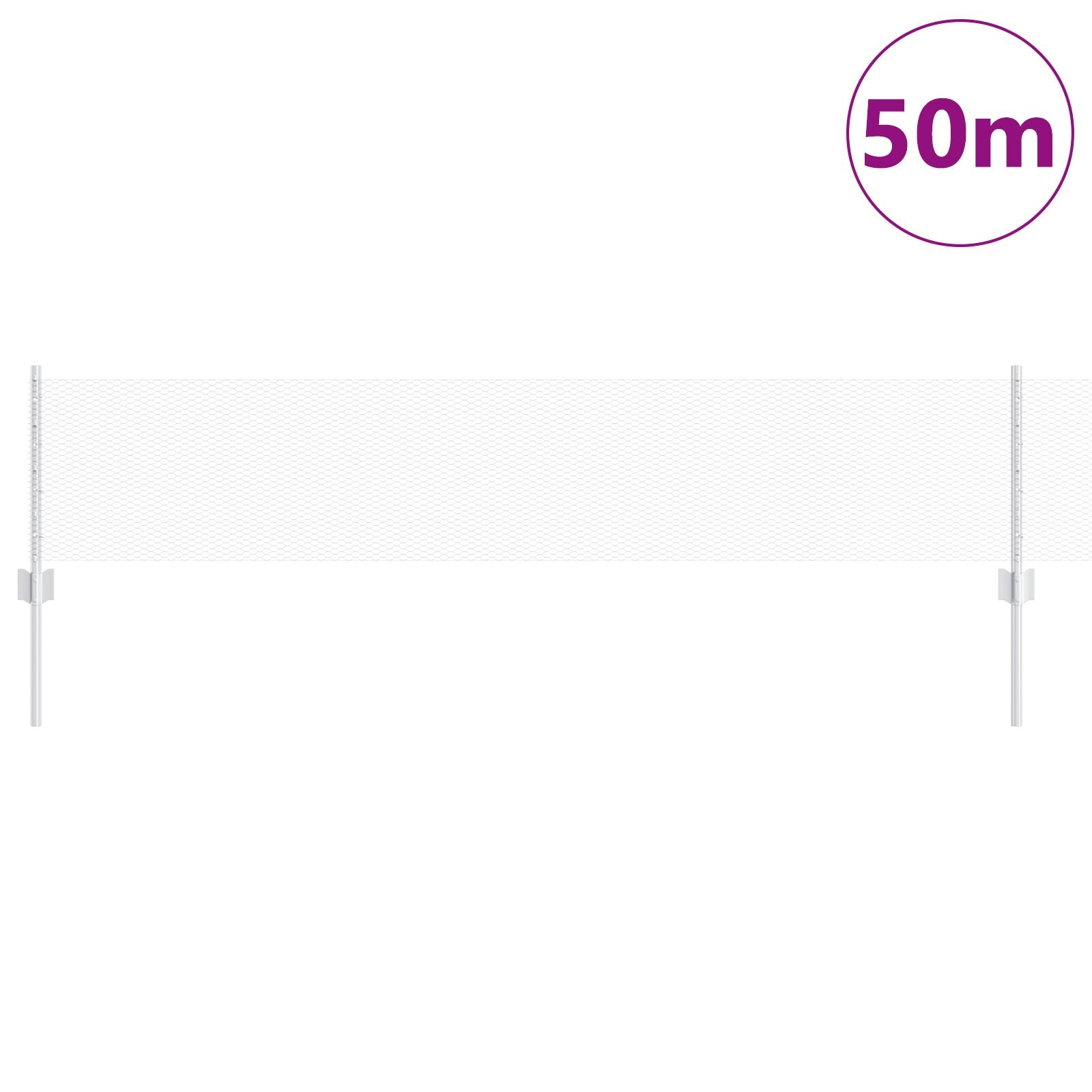 Hekposten 11 Stuks U-Kanaal 40 Cm Gegalvaniseerd Staal,  Zeshoekig Hek 0.4X50 M Gegalvaniseerd Staal