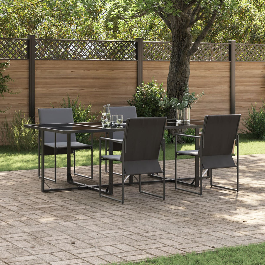 6-Delige Tuin Eettafel Set Met Kussens Staal En Textilene