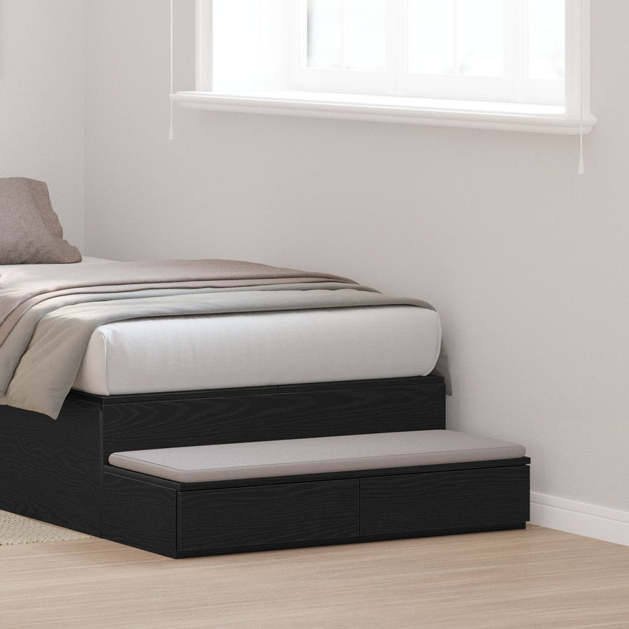 Bedladen Zwart Gelaagd Hout Zwart eiken 100 x 36,5 x 16,5 cm