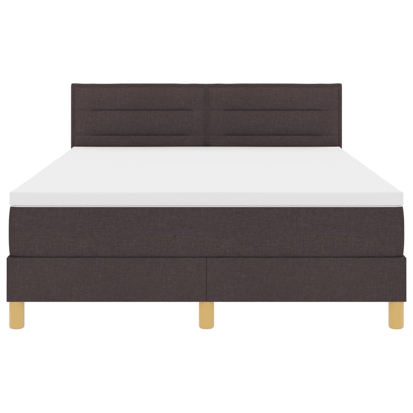 Boxspringbed Met Matras Stof Donkerbruin 160 x 200 cm Lijnen ontwerp