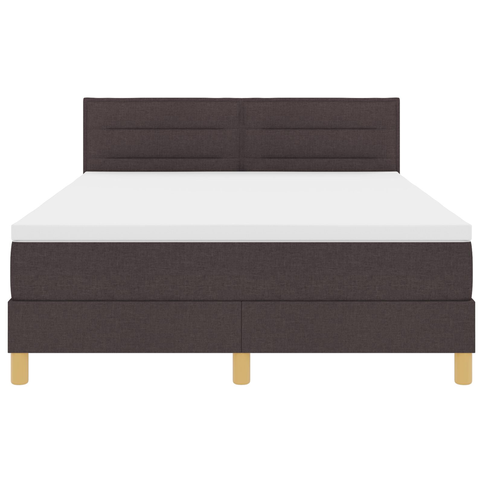 Boxspringbed Met Matras Stof Donkerbruin 160 x 200 cm Lijnen ontwerp