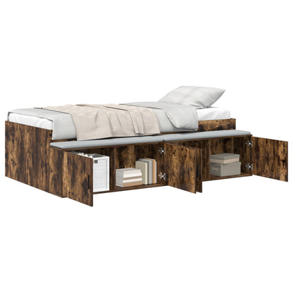 Opbergbedframe Gerookt Eiken 75X190 Cm
