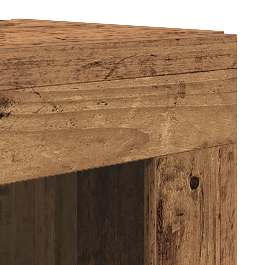 Hoogkast Oud Hout 69,5X34X180 Cm Kunststof Hout