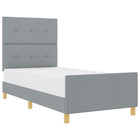 Bedframe lichtgrijs stof 90x190 cm
