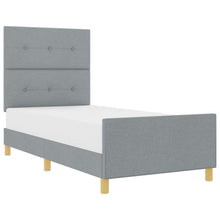 Bedframe Lichtgrijs 90X190 Cm Stof Crème