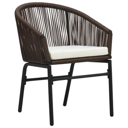 5-Delige Tuin Eetset Bruin Poly Rieten