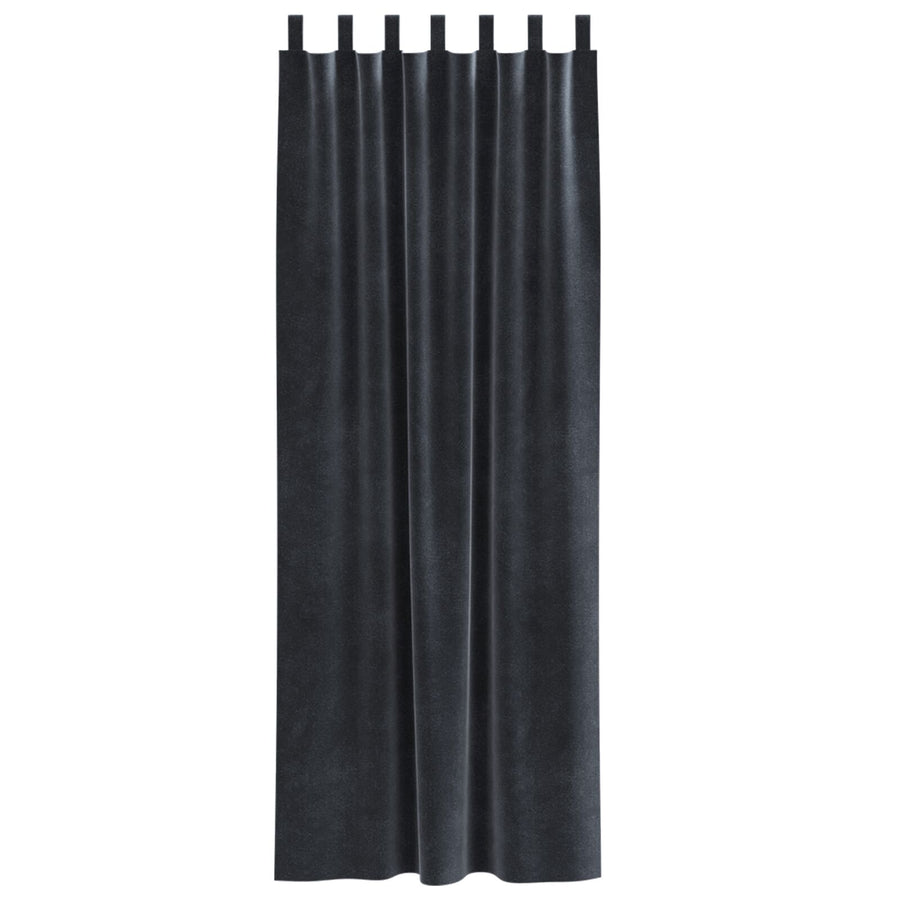 Zwarte Gordijnen 2 Stuks Velvet Donkergrijs 140 x 245 cm met hanglussen