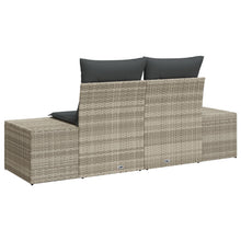 2-Zits Tuin Sofa En Kussens Grijs Poly Rattan Lichtgrijs met opslag
