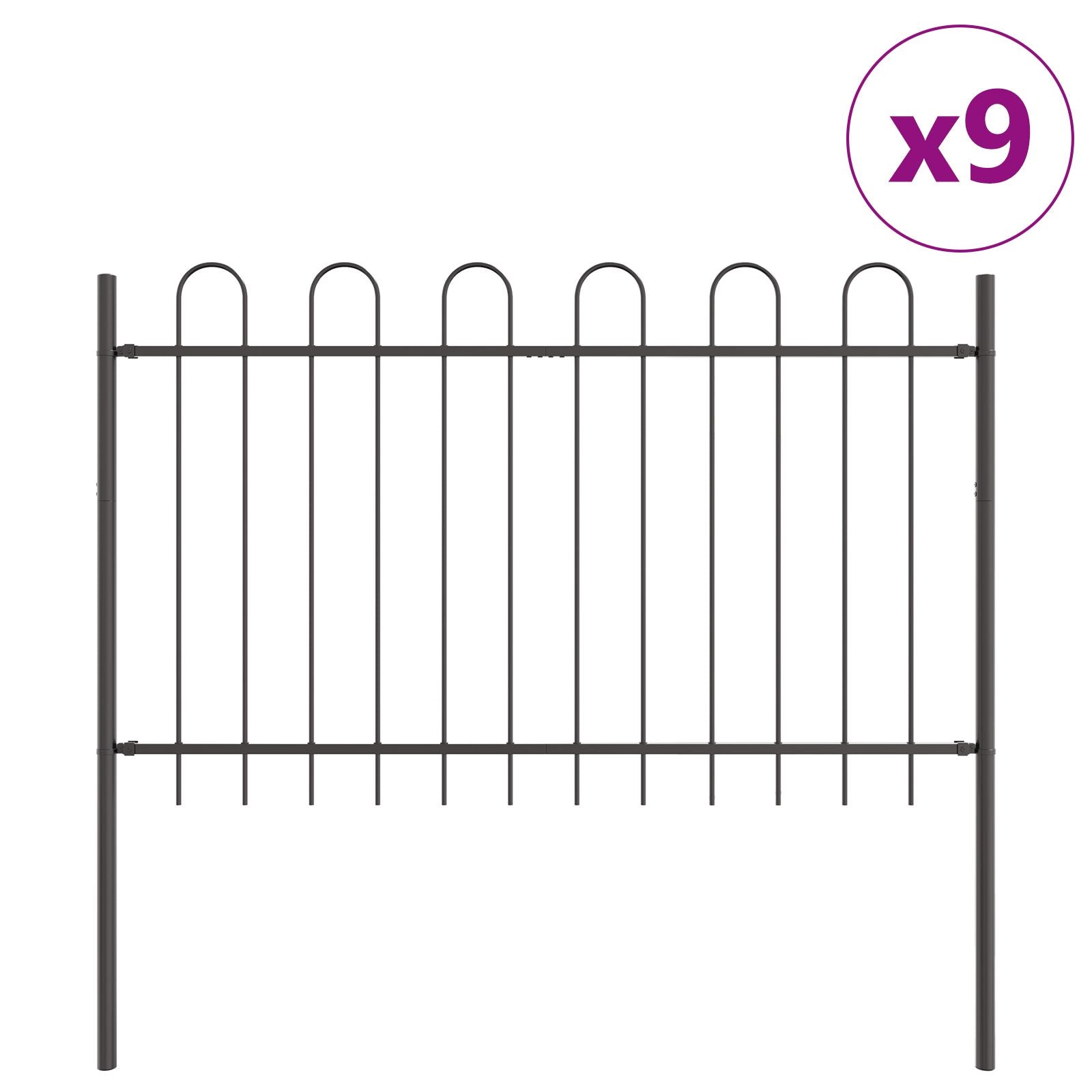 Tuinafscheiding Met Hoektop 15,3X1,2 M Staal Grijs 1.2 m 15.3 m
