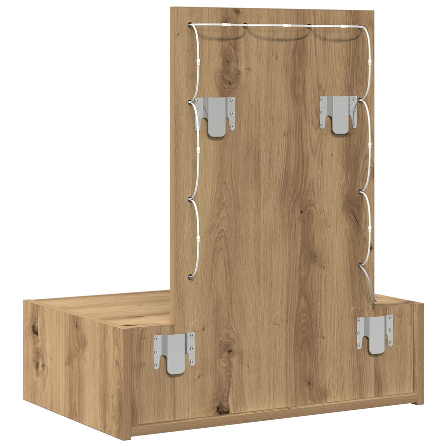 Muurhangende Kaptafel Verlichting - 60 x 40 x 70 cm Eiken met LED