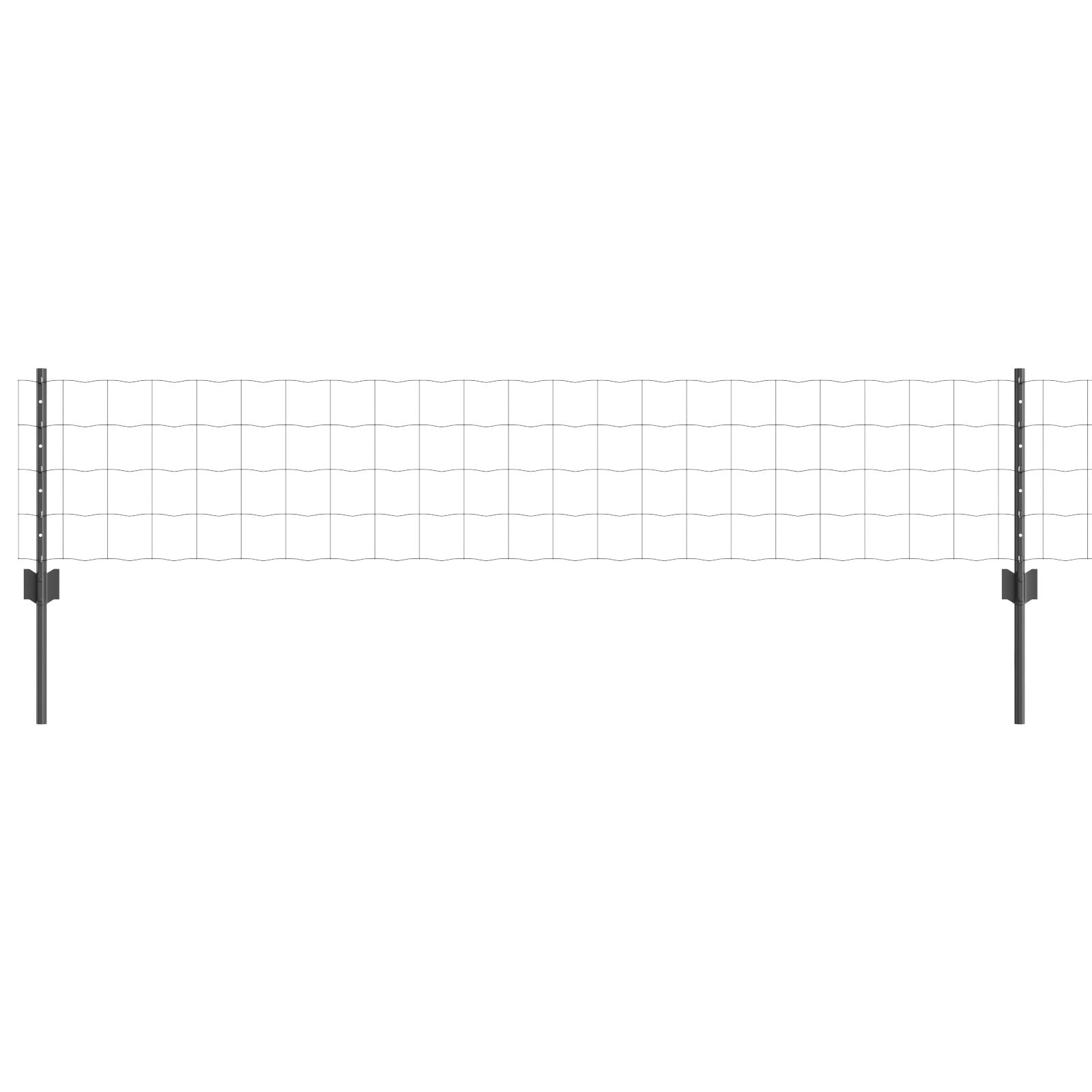 Euro Fence Met 5 U Palen Grijs 0.4X10 M Staal