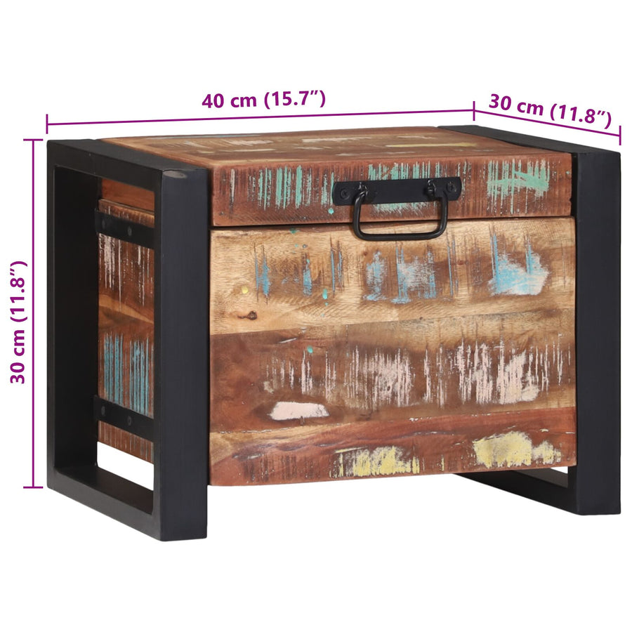 Opbergkasten 40X30X30Cm En Metaal 40 x 30 x 30 cm Massief gerecycled hout