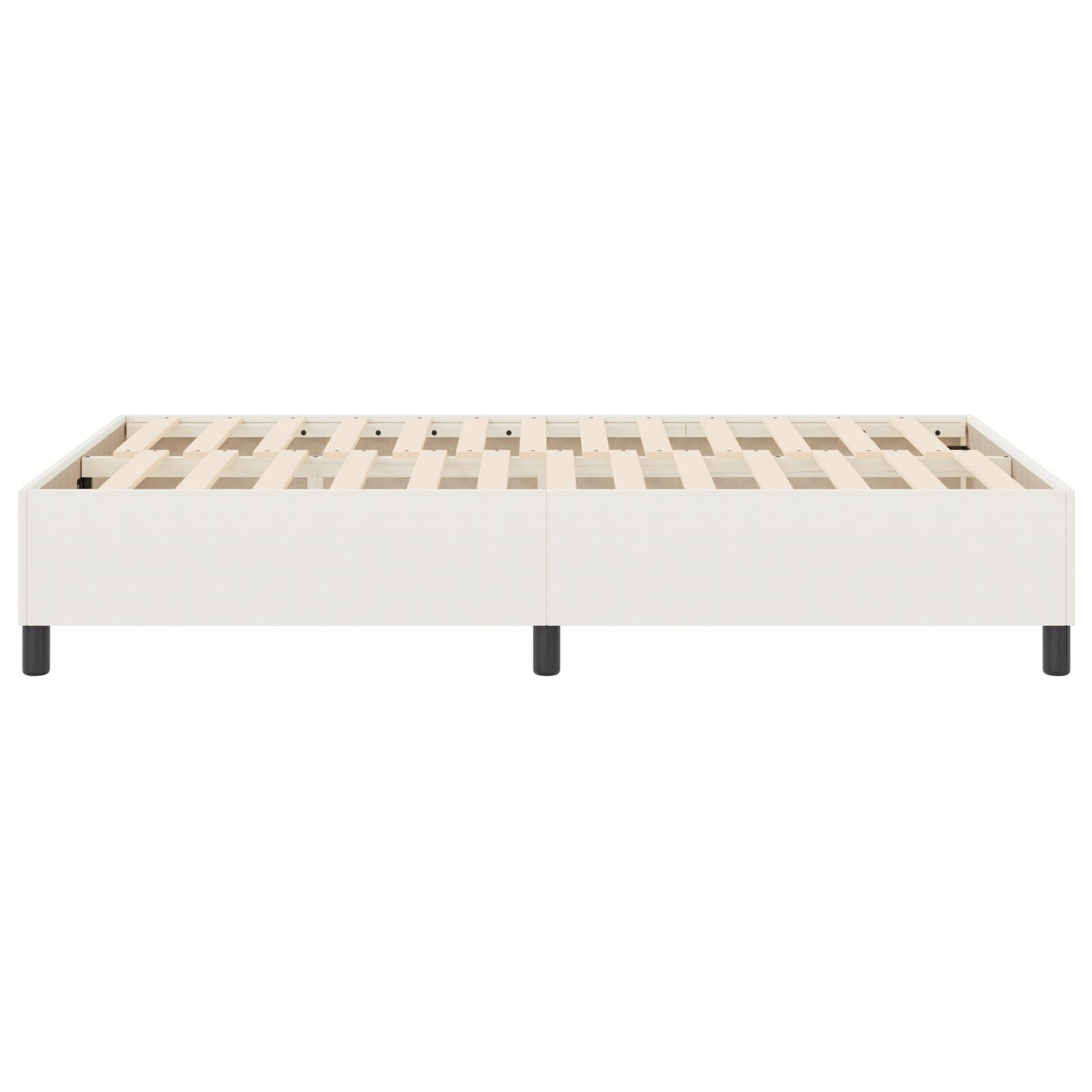 Boxspring Bed Klein Tweepersoons Corduroy Stof Crème 120 x 190 cm