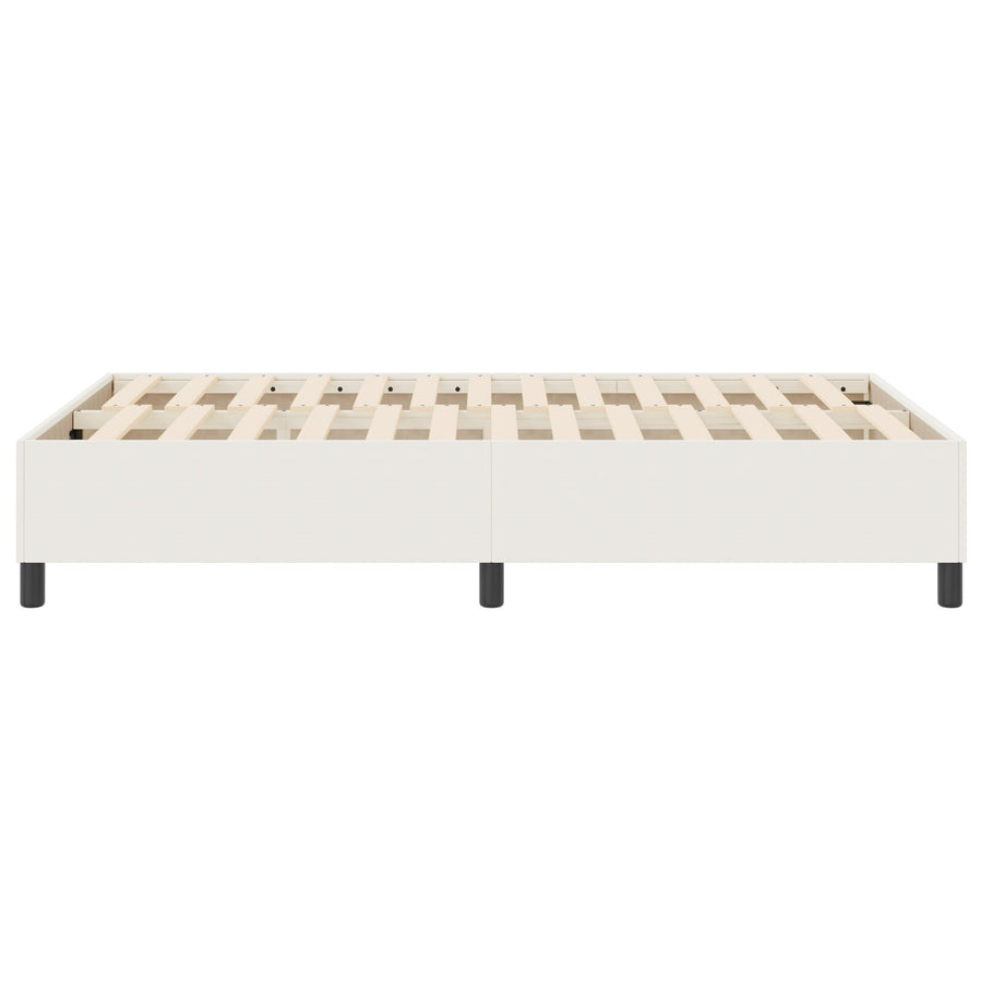 Boxspring Bed Klein Tweepersoons Corduroy Stof Crème 120 x 190 cm