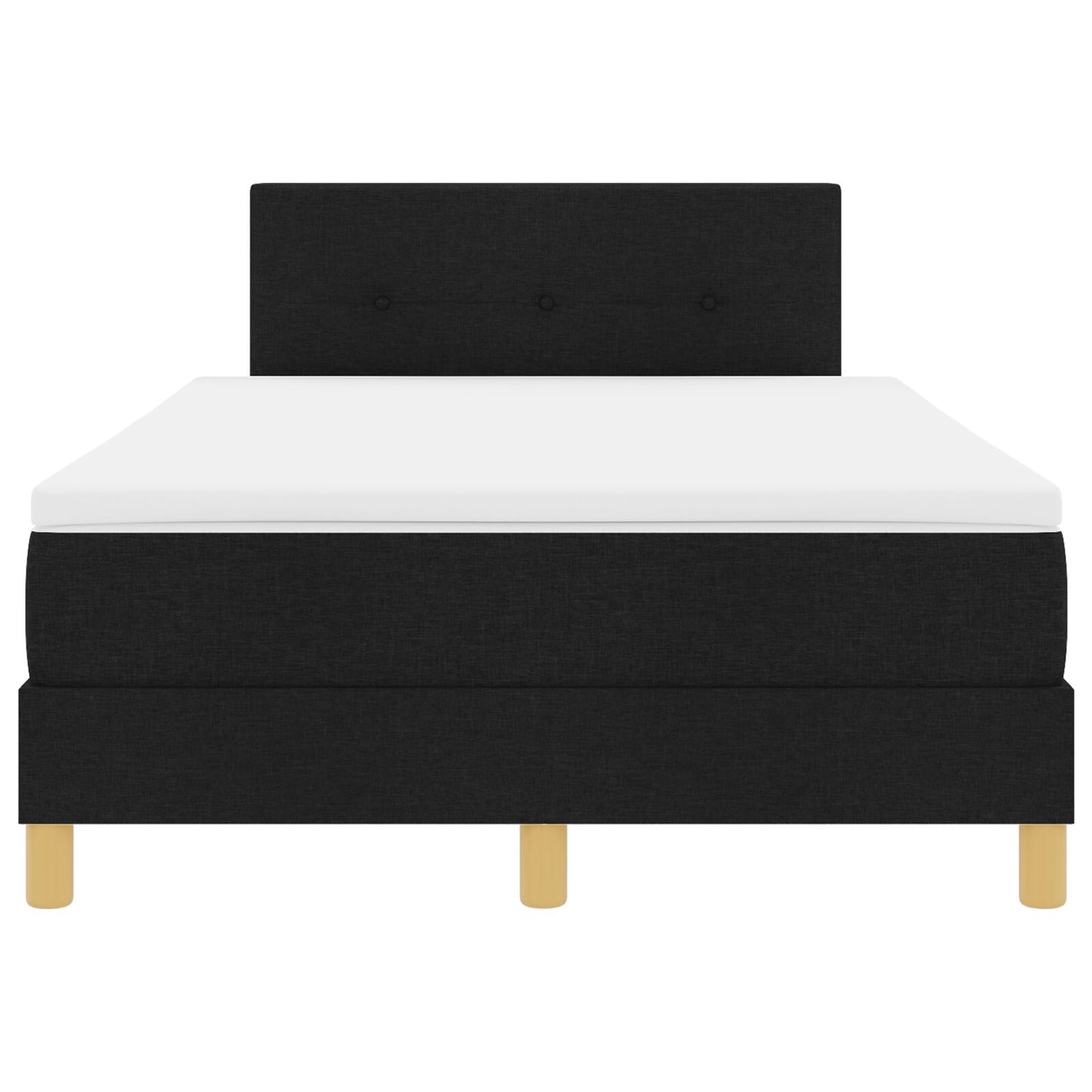 Boxspringbed Met Matras Stof Zwart 120 x 200 cm Knopen tufted