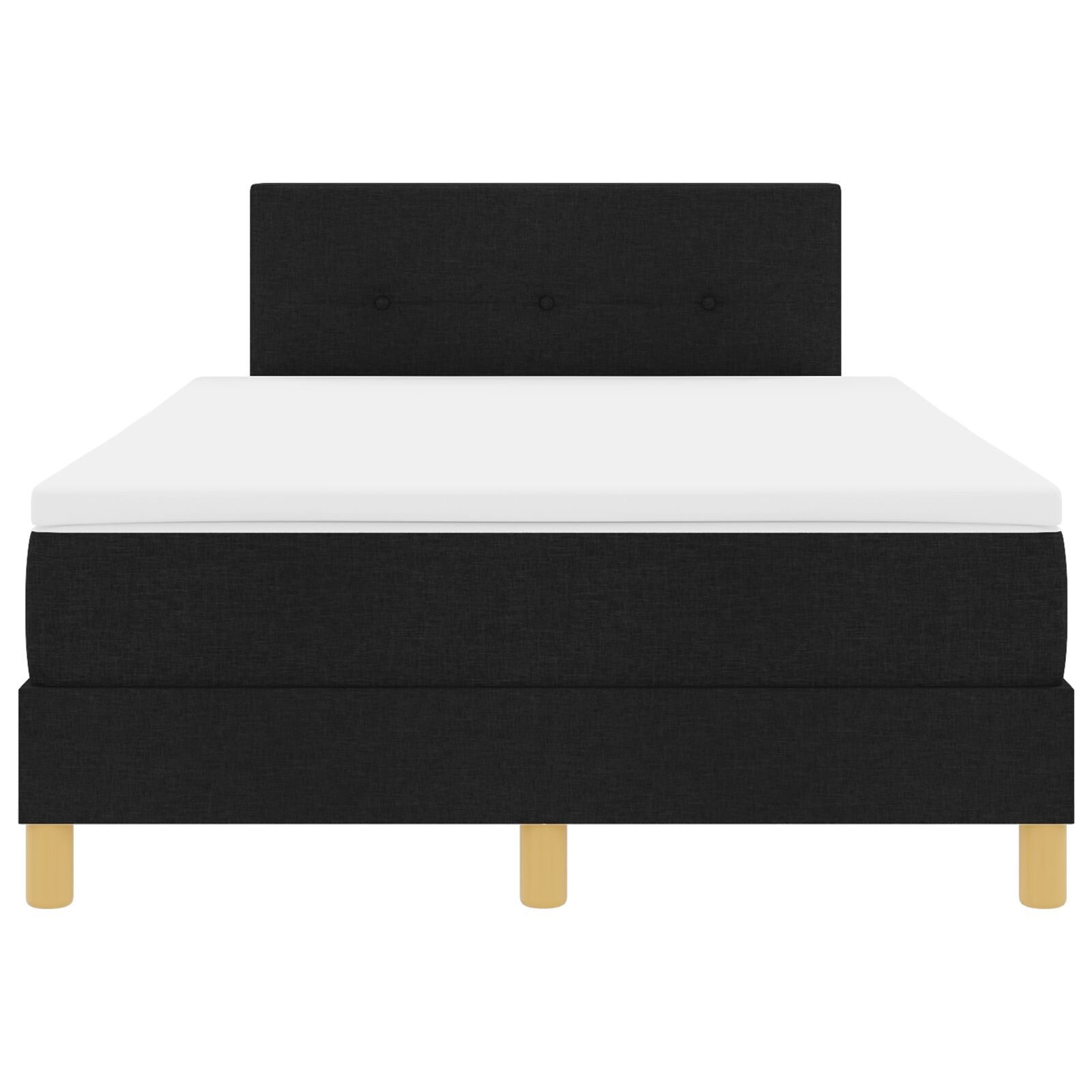 Boxspringbed Met Matras Stof Zwart 120 x 200 cm Knopen tufted